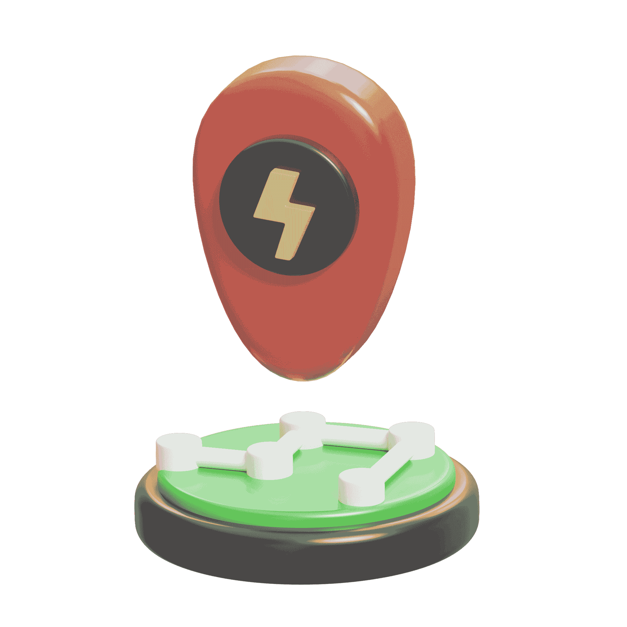 Map location icon for charging network