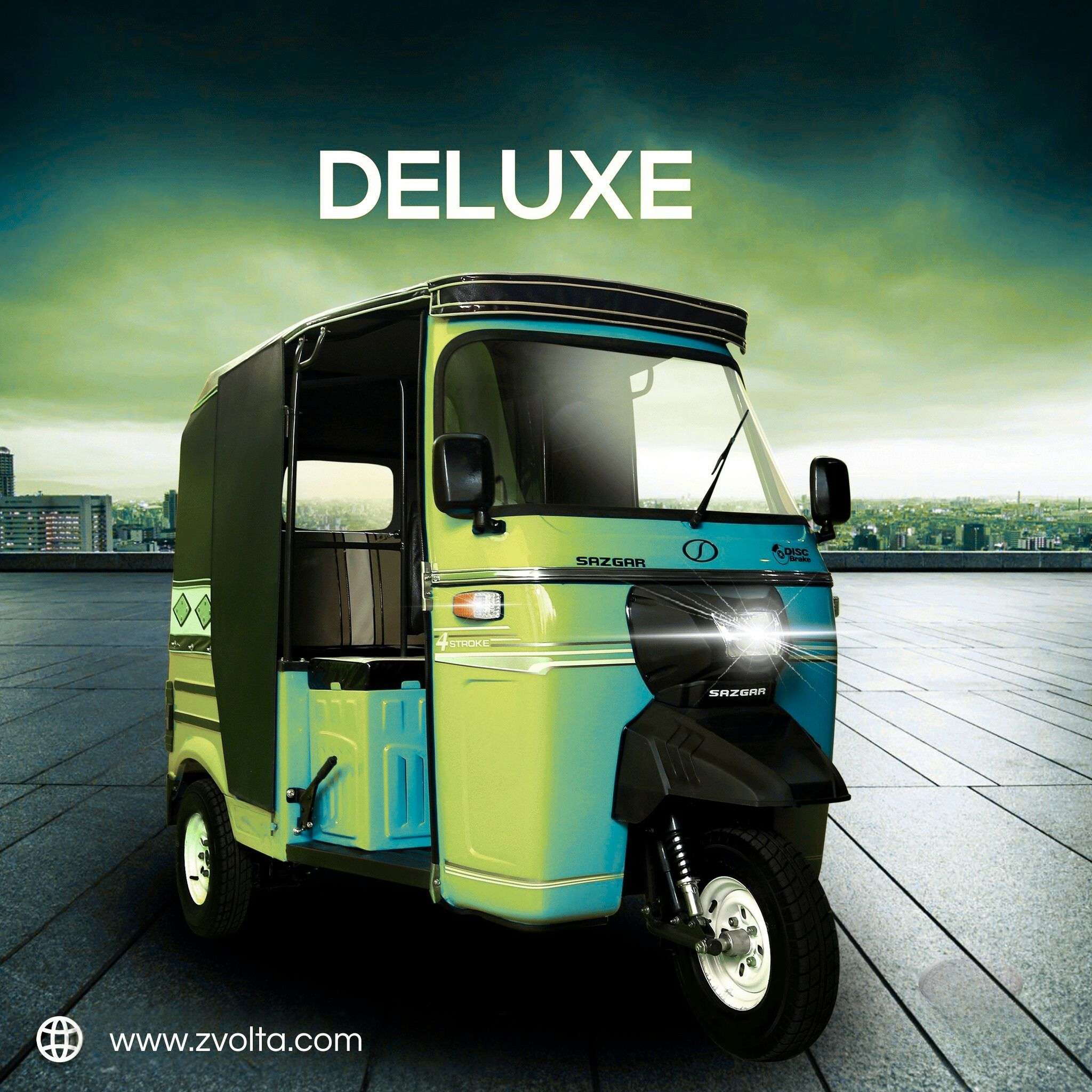 Electric rickshaw parked on a street